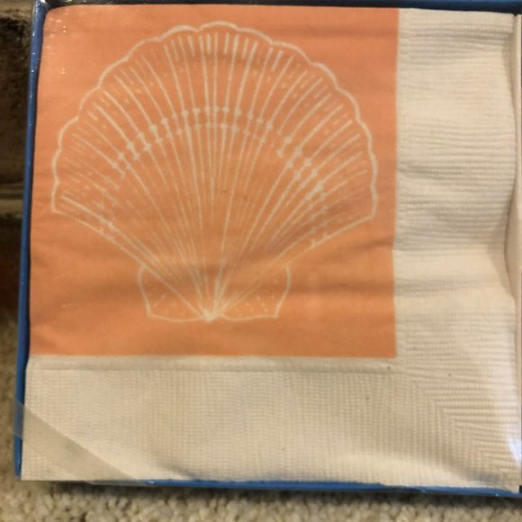 Cape Shore Paper Hostess Gift Pack 18 Napkins Coasters Seashell Bar Vtg - Picture 3 of 3